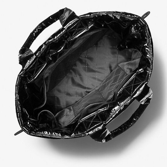 Michael Kors Rae Black Quilted Nylon Extra Large Drawstring Tote Shoulder Bag - Picture 16 of 16